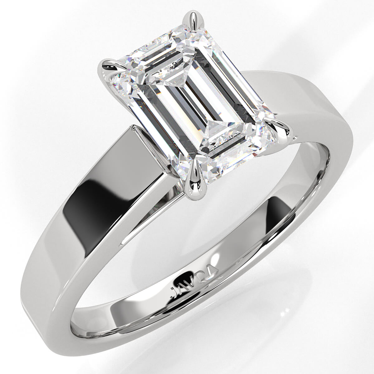 3.5mm Cathedral Style Flat Edge Solitaire Lab Grown Diamond IGI Certified Engagement Ring 4g Setting 1.00 Ctw.